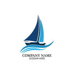 Sailing boat, Daily cruises, sea travel, vector logo-icon