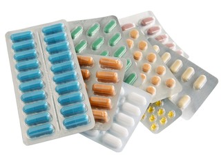 multicolor pills and tabs as medicine for health