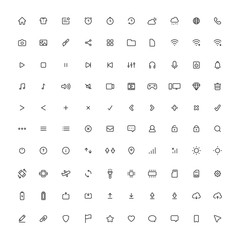 User Interface Vector Line Icons Set