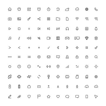 User Interface Vector Line Icons Set