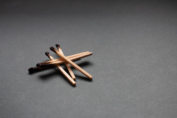 Matches piled