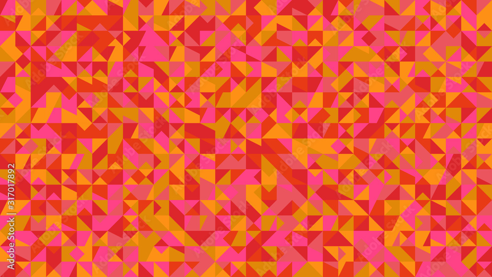Poster random geometrical triangle mosaic pattern background - colorful abstract polygonal vector illustrat