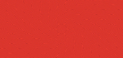 Vector - Radiating Red circles pattern .Geometry background.Chinese concept.