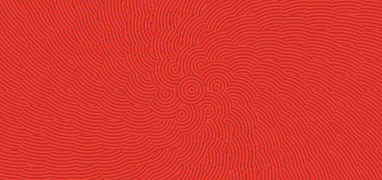 Vector - Radiating Red Circles Pattern .Geometry Background.Chinese Concept.