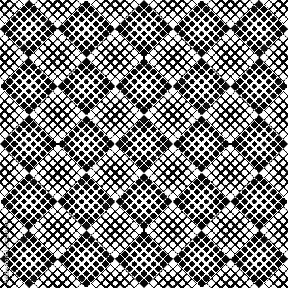 Poster geometrical rounded square pattern background - black and white abstract vector graphic design