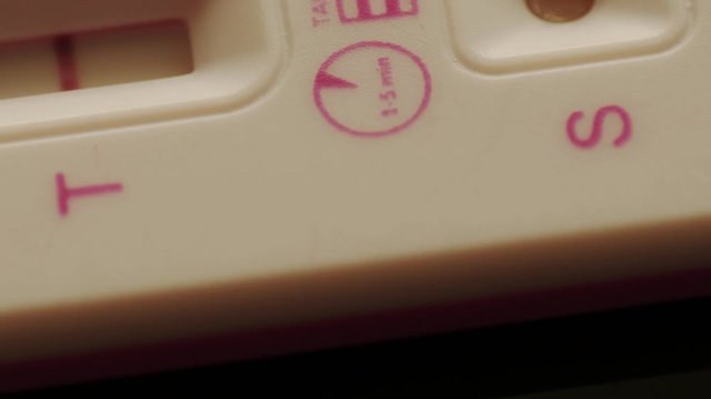 pregnancy test positive, rotate, rotating, macro, close