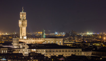 Florence beautiful night view panorama