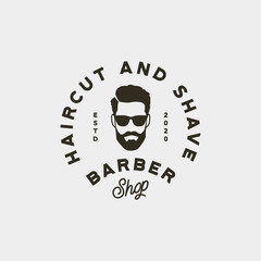 vintage barbershop logo. retro styled hair salon emblem. vector illustration