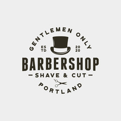 vintage barbershop logo. retro styled hair salon emblem. vector illustration
