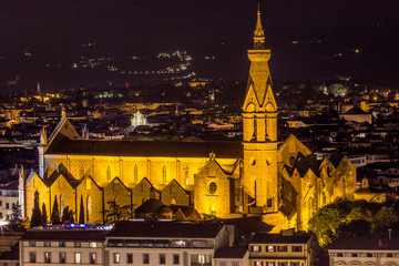Florence beautiful night view panorama