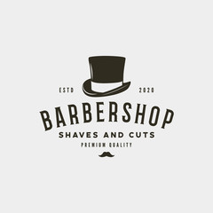 vintage barbershop logo. retro styled hair salon emblem. vector illustration
