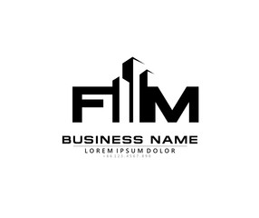 F M FM Initial building logo concept