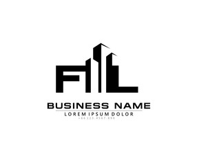 F L FL Initial building logo concept
