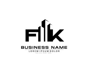 Fototapeta premium F K FK Initial building logo concept