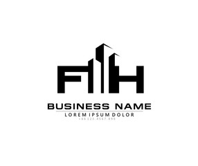 Fototapeta premium F H FH Initial building logo concept