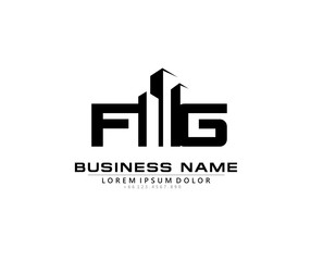 F G FG Initial building logo concept