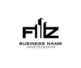 F Z FZ Initial building logo concept