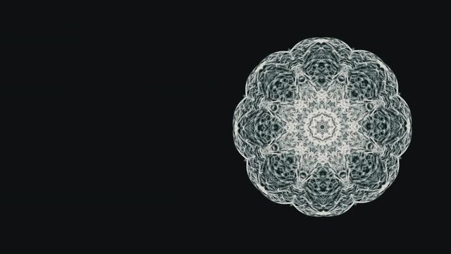 Abstract pattern in actively generating new impulses from source of power and then giving shockwave effect isolated on black background,