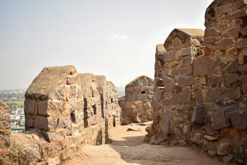 Forest Path and Way To Old Abandoned Fort 