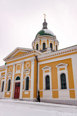Fototapeta na wymiar Zaraysk Kremlin St. John The Baptist Cathedral at winter day. Russia, Moscow region