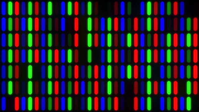 Abstract LCD Computer Monitor Screen Closeup of RGB LED Pixels - 4K Seamless Loop Motion Background Animation