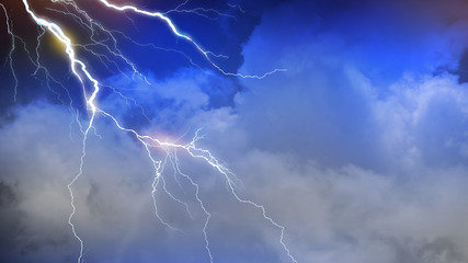 Lightning, thunder cloud dark cloudy sky