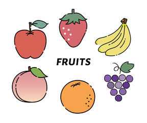 フルーツのイラスト/果物/セット/POP/かわいい/素材