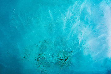 Green blue abstract exoplanet outer space vibrant sea. Waves, splashes and drops of water paint....