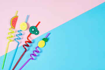 Multicolored background shape cocktail stick holiday concept
