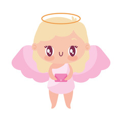 Isolated girl cupid cartoon vector design