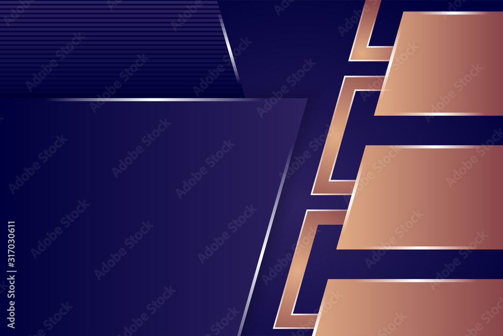 Poster dark blue and light brown horizontal background design template. vector presentation background over