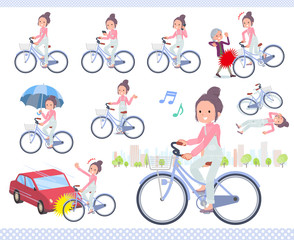 Naklejka premium flat type salopette bun hair women_city cycle