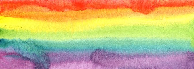 Illustration watercolor abstract banner spot seamless gradient colors of the rainbow. for design, place for text.