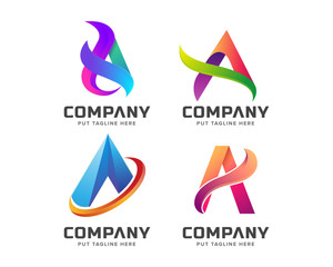 letter initial A logo Template for company