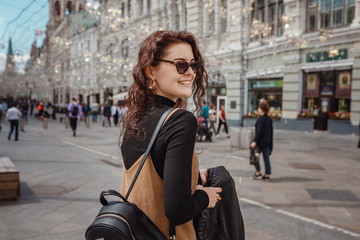 Young girl on the street in Moscow