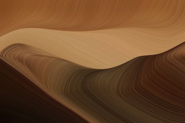 abstract artistic with smooth swirl waves background illustration with brown, very dark red and peru color