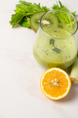 smoothie ingredients close-up top view