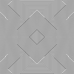 Vector seamless abstract geometric pattern - black and white striped texture. Endless linear background. Creative monochrome design
