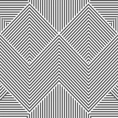 Foto op Plexiglas Zwart wit geometrisch modern Vector naadloze abstracte geometrische patroon - zwart-wit gestreepte textuur. Eindeloze lineaire achtergrond. Creatief zwart-wit ontwerp