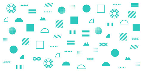 Memphis Simple Tosca Abstract Circle Line Rectangle Box Arrow Cross Mountain River Pie Egypt Basic Shape Background For shirt