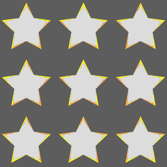Gold empty Stars buttons Collection. Set of Realistic golden button yellow star icons isolated. Vector illustration