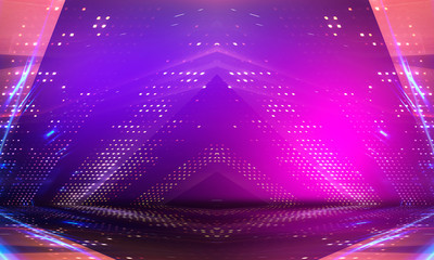 Fototapeta na wymiar Ultraviolet abstract light. Light element, light line. Violet and pink gradient. Modern background, neon light. Empty stage, spotlights, neon. Abstract futuristic neon background.