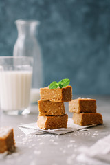 Healthy raw energy cocnut bars. Vegan  truffles