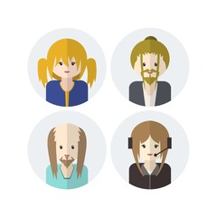 Cute avatars set, simple cute face collection
