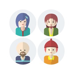 Cute avatars set, simple cute face collection