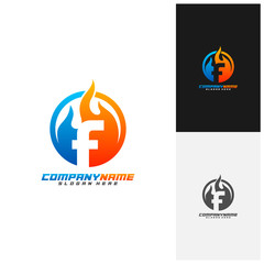 Letter F Fire Logo design Template, Flames logo vector, Emblem, Creative design, Icon symbol concept