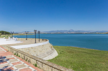 Boulevard at the lakeside in Bornos, Spain