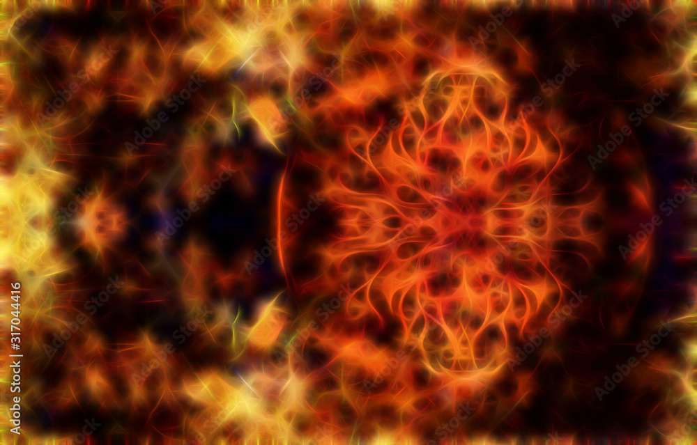 Poster abstract background with ornamental fractal structure.
