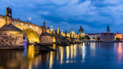 Charles Bridge, Old Town and Old Town Tower of Charles Bridge, Prague, Czech Republic. Prague old...