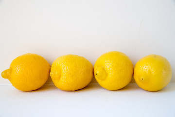 Creative layout made of lemon. Flat lay. Food concept. Lemon on white background.